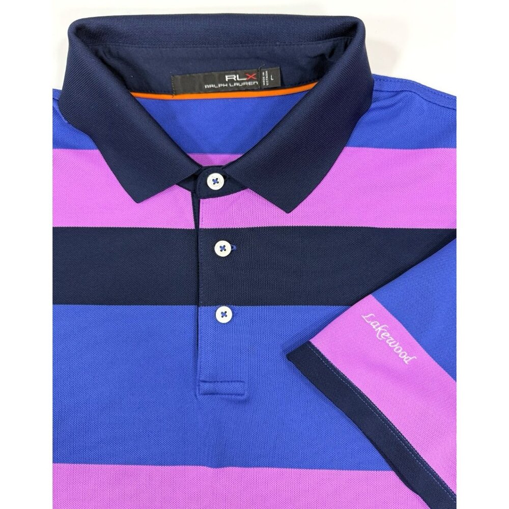 RLX Ralph Lauren Mens Polo Shirt Lakewood Country Club Texas Golf Sz Large Pique